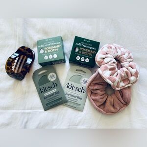 Kitsch Rosemary Hair Care Set with Pink Scrunchiesn NWT!
